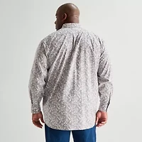 Stafford Mens Long Sleeve Regular Fit Big and Tall Button-Down Shirt