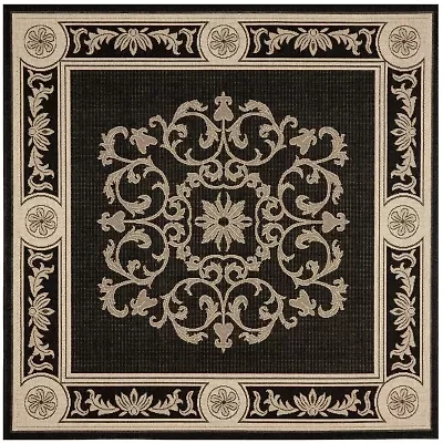Courtyard Medallion Delight Indoor/Outdoor Square Rug