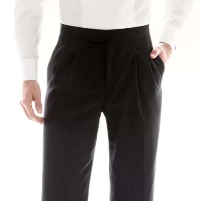 Stafford® Pleated Tuxedo Pants