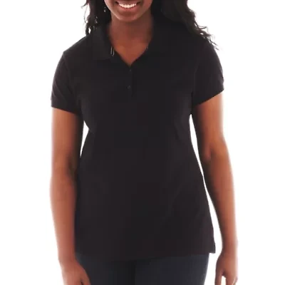Arizona Juniors Plus Womens Short Sleeve Polo Shirt