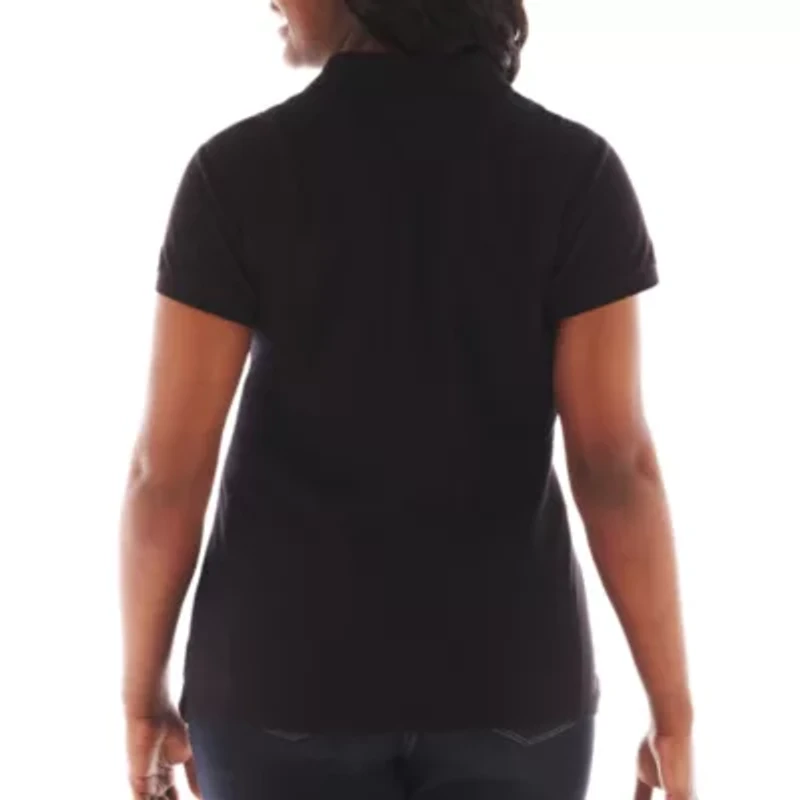 Arizona Juniors Plus Womens Short Sleeve Polo Shirt