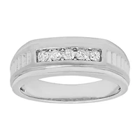 Mens 1/4 CT. T.W. Diamond 10K White Gold 5-Stone Ring