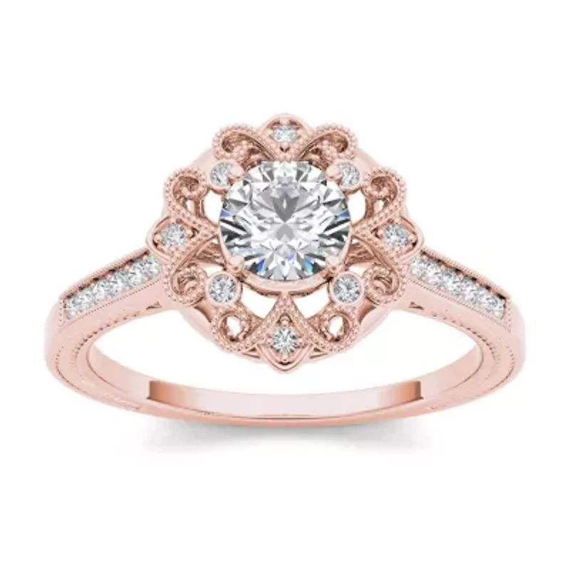 1/2 CT.T.W. Natural Diamond 14K Rose Gold Engagement Ring