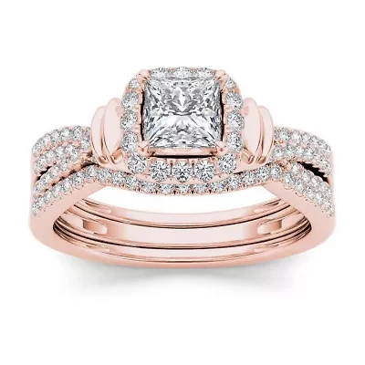 1 CT.T.W. Natural Diamond 14K Rose Gold Bridal Set