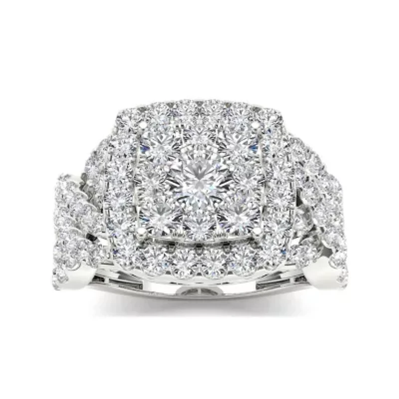 2 CT.T.W. Natural Diamond 10K White Gold Engagement Ring