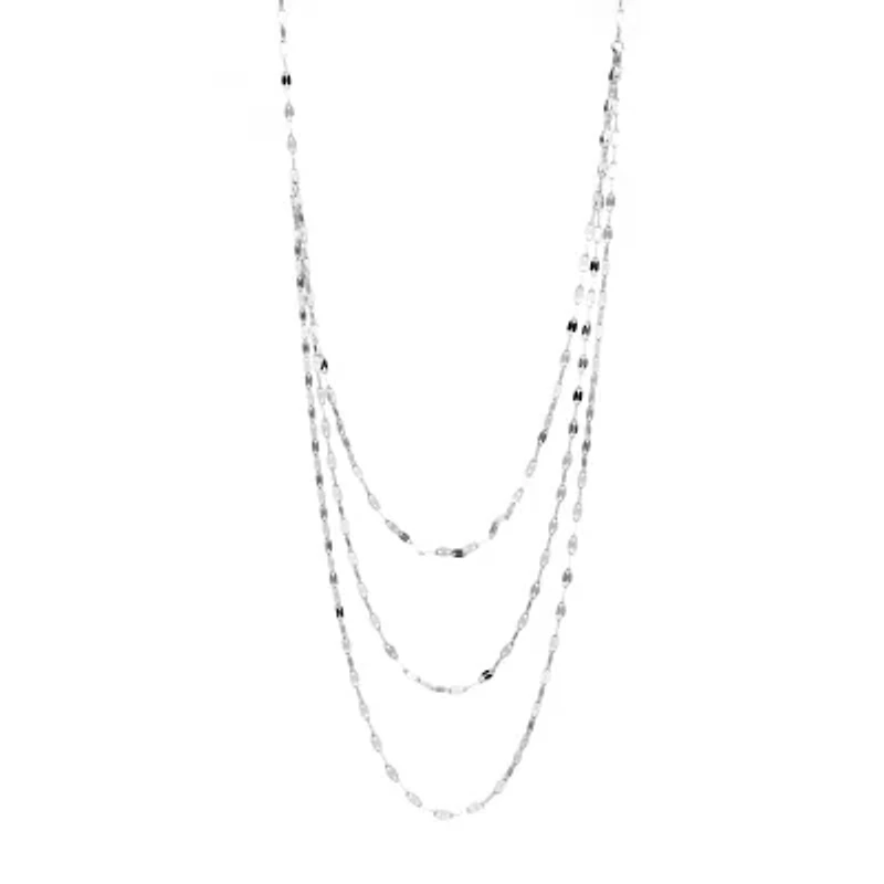 Silver Reflections Pure Silver Over Brass 25 Inch Valentino Chain Necklace