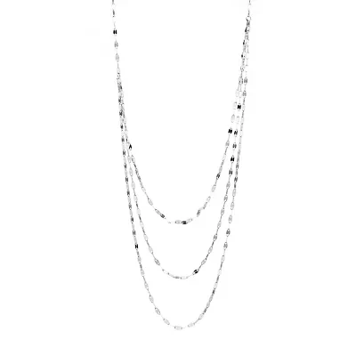 Silver Reflections Pure Silver Over Brass 25 Inch Valentino Chain Necklace