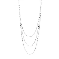 Silver Reflections Pure Silver Over Brass 25 Inch Valentino Chain Necklace