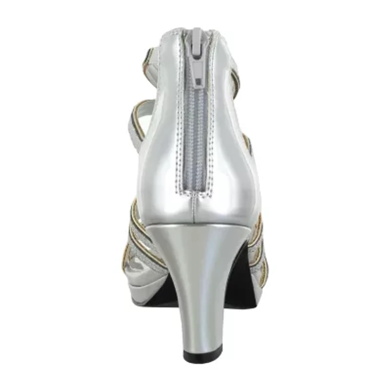 Easy Street Elated Womens Round Open Toe Stiletto Heel Pumps