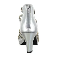 Easy Street Elated Womens Round Open Toe Stiletto Heel Pumps