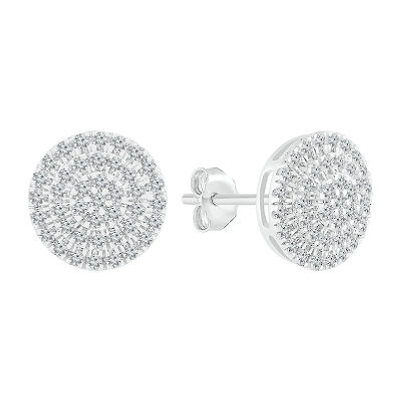 1/2 CT. T.W. Natural White Diamond 10K White Gold 10.5mm Stud Earrings