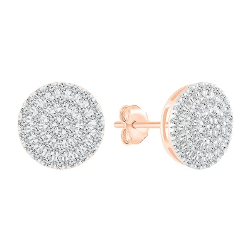 1/2 CT. T.W. Natural White Diamond 10K Rose Gold 10.5mm Stud Earrings