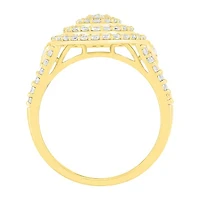 Womens / CT. T.W. Natural White Diamond 10K Gold Halo Cocktail Ring