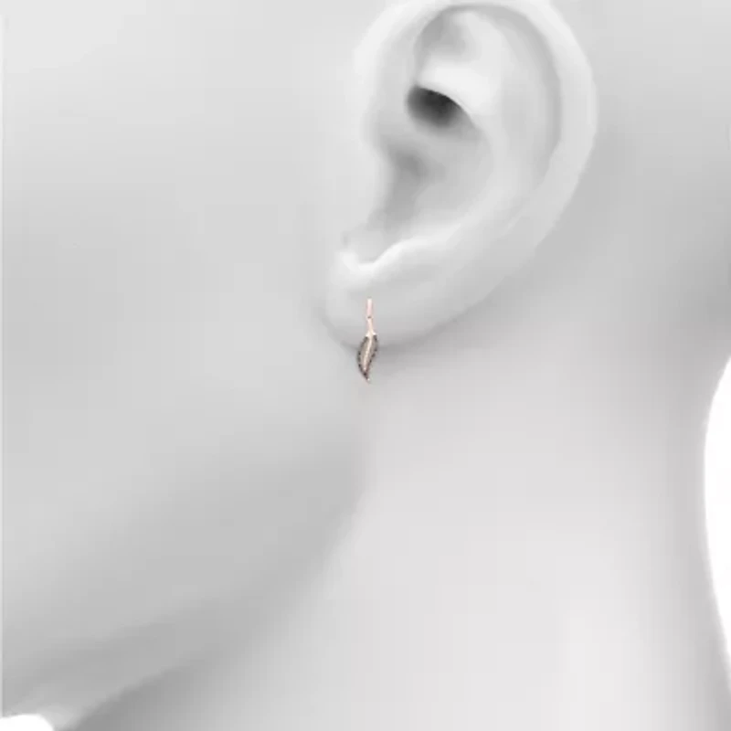 Womens 1/6 CT. T.W. Natural Champagne Diamond 10K Rose Gold Drop Earrings