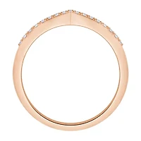 Womens 1/4 CT. T.W. Genuine White Diamond 10K Rose Gold Wedding Band