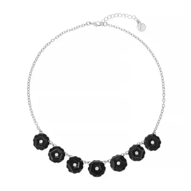 Mixit Womens Black 17 Inch Collar Necklace