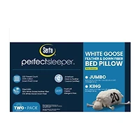 Serta White Goose Feather Side Sleeper 2-Pack Pillow