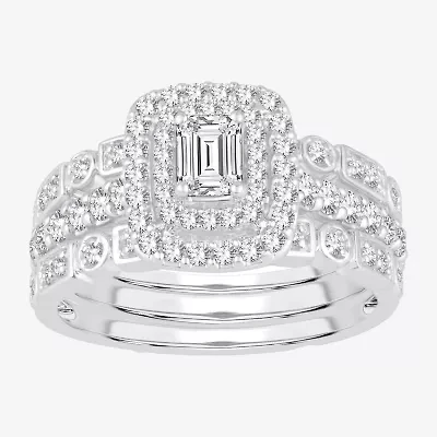 Signature By Modern Bride Womens 1 CT. T.W. Natural White Diamond 14K Gold Bridal Set