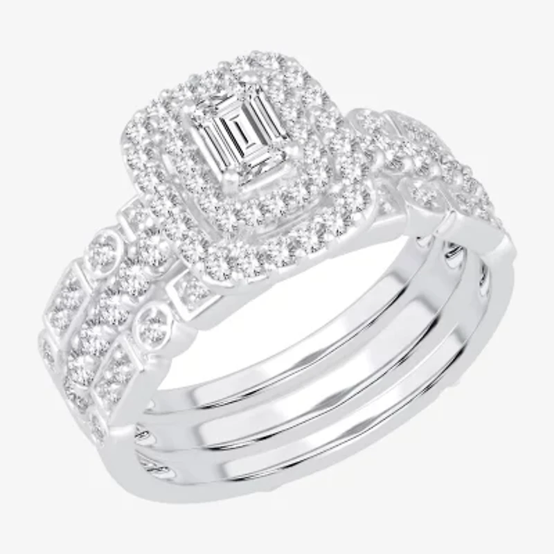 Signature By Modern Bride Womens 1 CT. T.W. Natural White Diamond 14K Gold Bridal Set