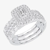 Signature By Modern Bride Womens 1 CT. T.W. Natural White Diamond 14K Gold Bridal Set