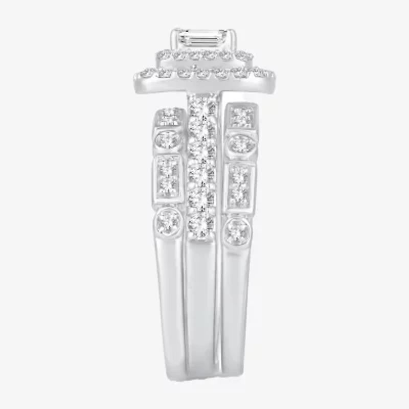 Signature By Modern Bride Womens 1 CT. T.W. Natural White Diamond 14K Gold Bridal Set