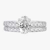 Signature By Modern Bride (H-I / Si1-Si2) Womens 2 CT. T.W. Lab Grown White Diamond 14K Gold Oval Bridal Set