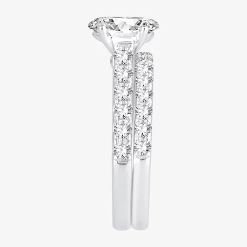 Signature By Modern Bride (H-I / Si1-Si2) Womens 2 CT. T.W. Lab Grown White Diamond 14K Gold Oval Bridal Set