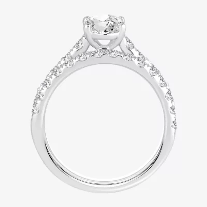 Signature By Modern Bride (H-I / Si1-Si2) Womens 2 CT. T.W. Lab Grown White Diamond 14K Gold Oval Bridal Set