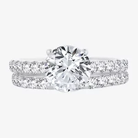 Signature By Modern Bride (H-I / Si1-Si2) Womens 2 CT. T.W. Lab Grown White Diamond 14K Gold Round Bridal Set
