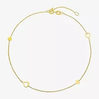 Made in Italy Womens 10K Gold 9 Inch Solid Cable Ankle Bracelet