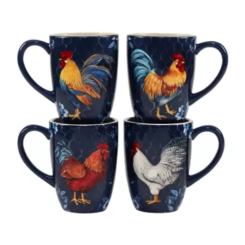 Certified International Indigo Rooster 16-pc. Earthenware Dinnerware Set