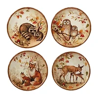 Certified International Pine Forest 4-pc. Earthenware Salad Plate