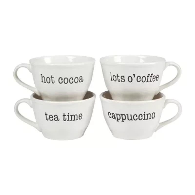 Certified International Just Words 4pc. Jumbo Cappuccino Cups