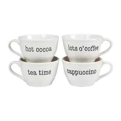 Certified International Just Words 4pc. Jumbo Cappuccino Cups