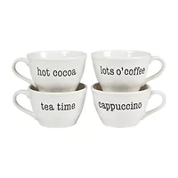 Certified International Just Words 4pc. Jumbo Cappuccino Cups