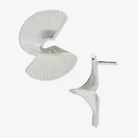 Worthington Silver Tone 34.7mm Round Stud Earrings