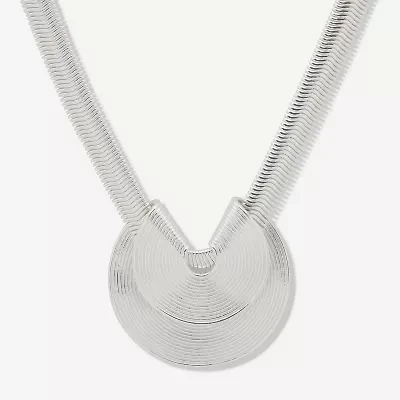 Worthington Silver Tone Womens Round 17 Inch Pendant Necklace