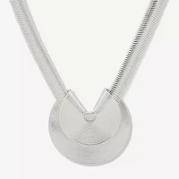 Worthington Silver Tone Womens Round 17 Inch Pendant Necklace