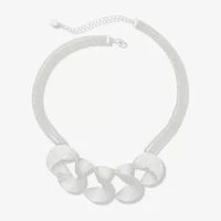 Worthington Silver Tone Womens 17 Inch Collar Necklace