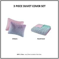 Intelligent Design Ombre Shaggy Faux Fur Duvet Cover Set