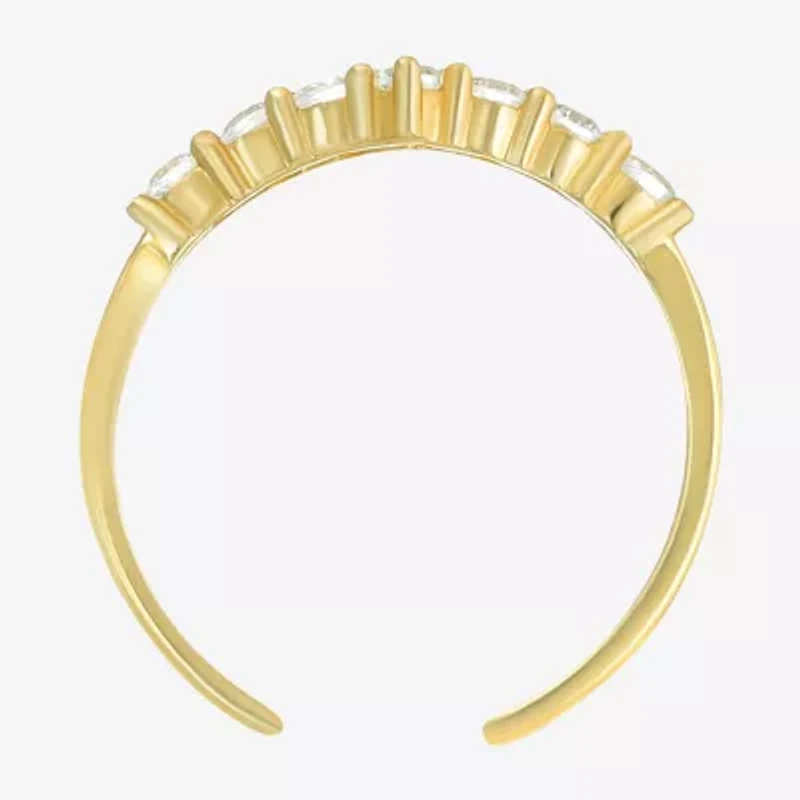 White Cubic Zirconia 10K Gold Adjustable Toe Ring