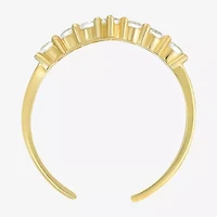 White Cubic Zirconia 10K Gold Adjustable Toe Ring