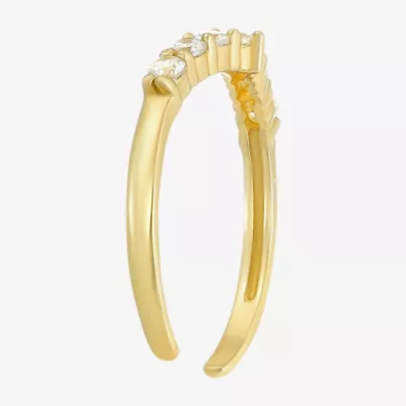 White Cubic Zirconia 10K Gold Adjustable Toe Ring
