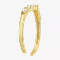 White Cubic Zirconia 10K Gold Adjustable Toe Ring
