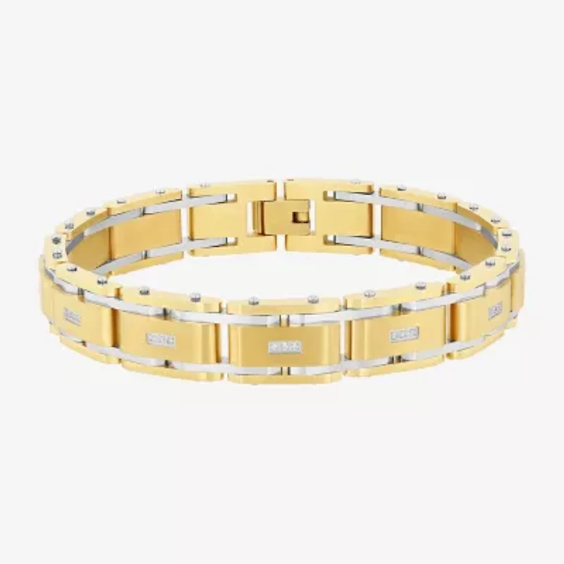 Mens Stainless Steel 8 1/2 Inch Link Bracelet