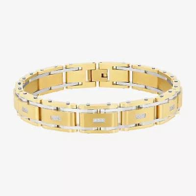 Mens Stainless Steel 8 1/2 Inch Link Bracelet