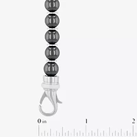 Mens Gray Hematite 20 Inch Beaded Necklace