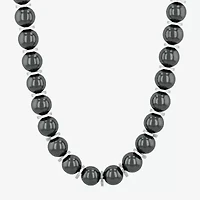 Mens Gray Hematite 20 Inch Beaded Necklace