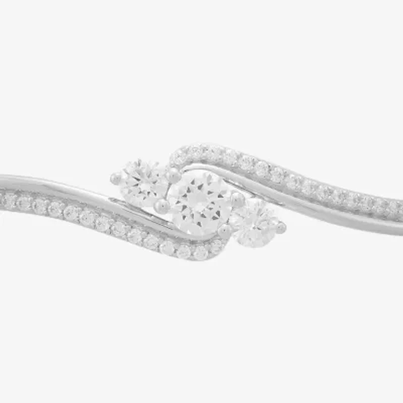 Diamonart Womens Cubic Zirconia Sterling Silver Bangle Bracelet