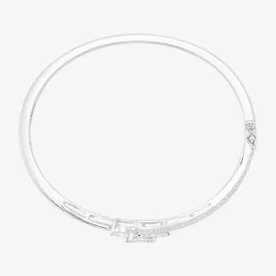 Diamonart Womens Cubic Zirconia Sterling Silver Bangle Bracelet